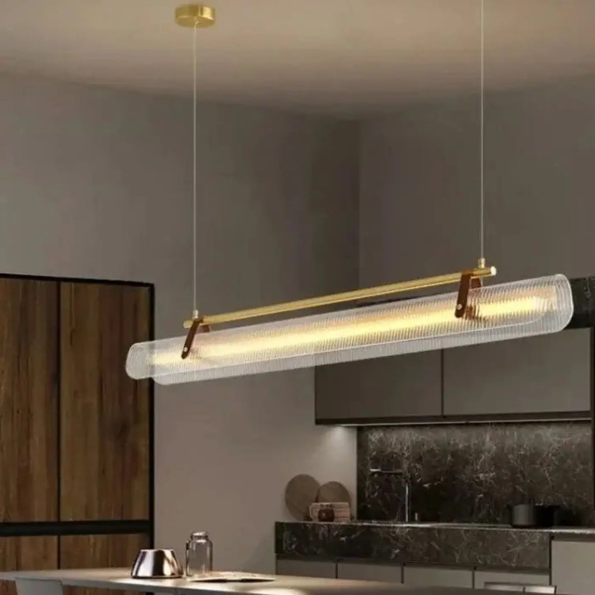 Suspension Tubulaire en Verre Cannelé – Bivel