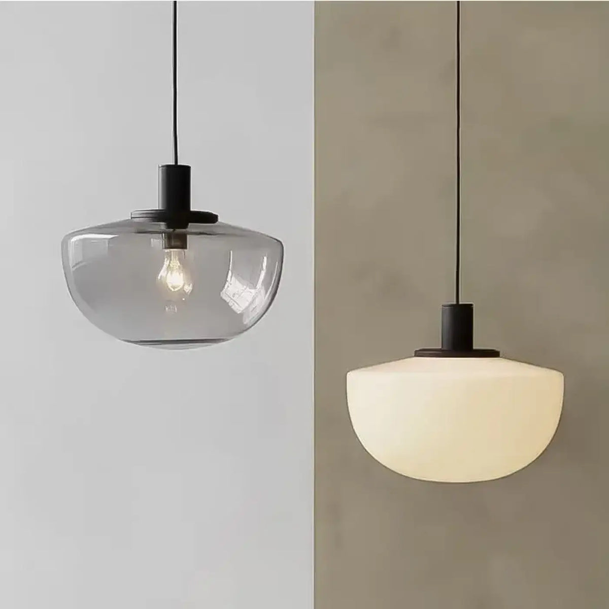 Suspension en Verre Blanc Scandinave – Jemo