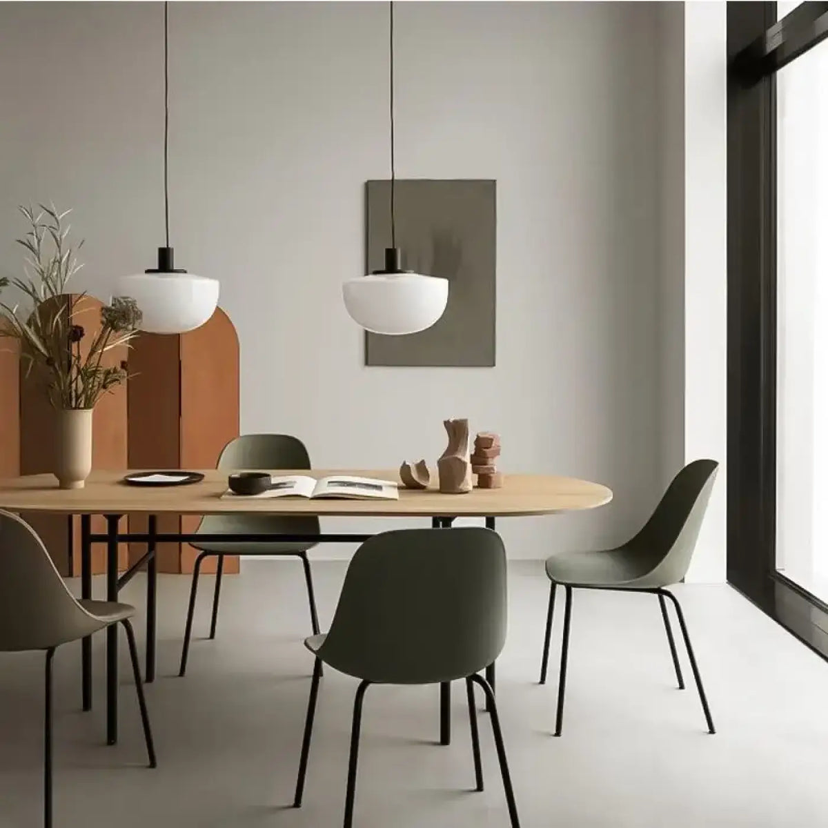 Suspension en Verre Blanc Scandinave – Jemo