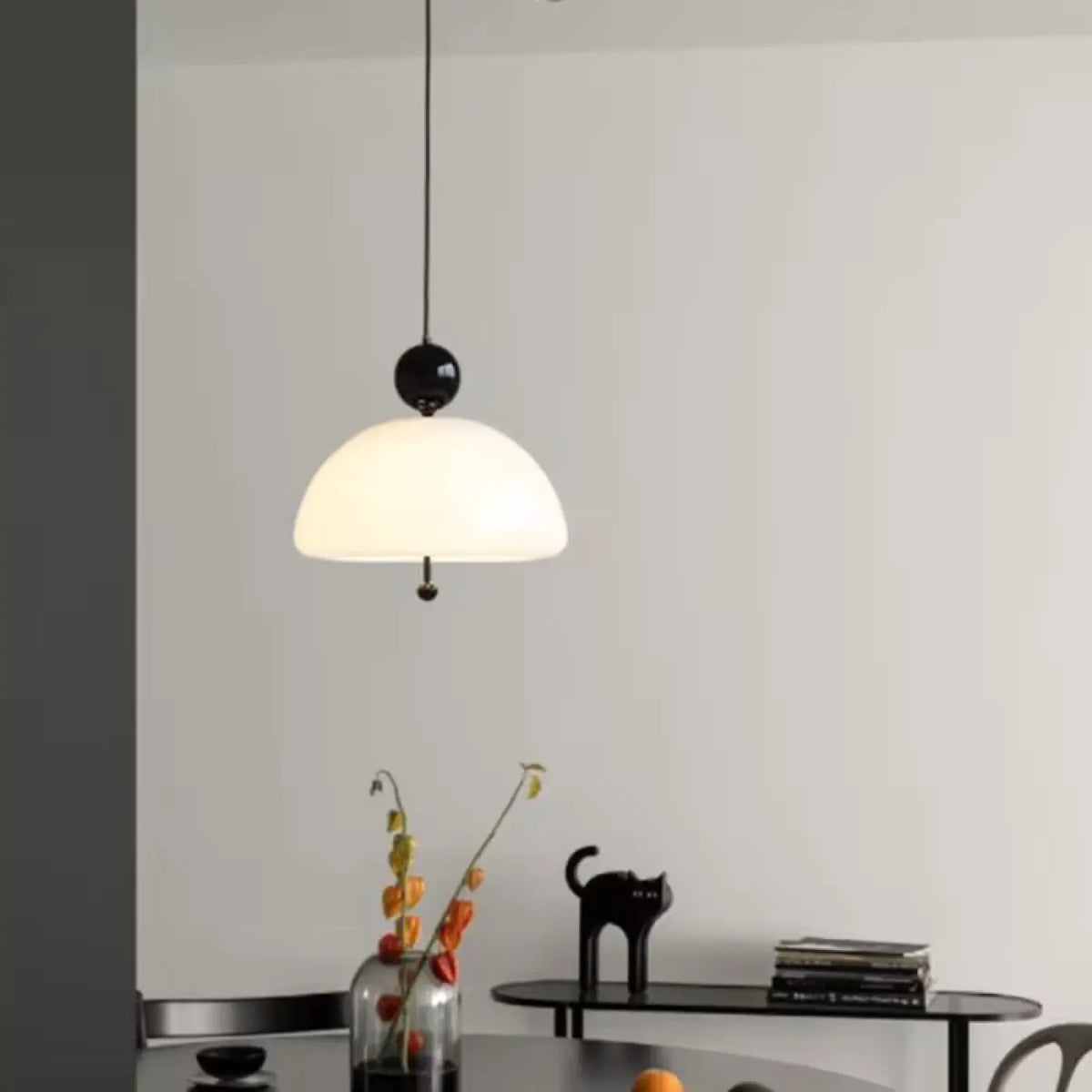 Suspension Demi-Globe en Verre Blanc – Clonine