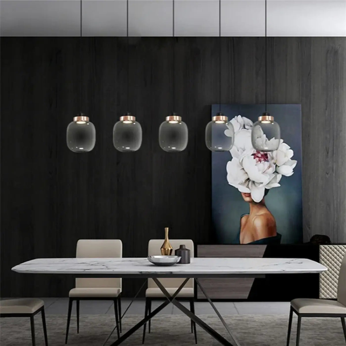 Suspension en Verre Gris Fumé – Savel