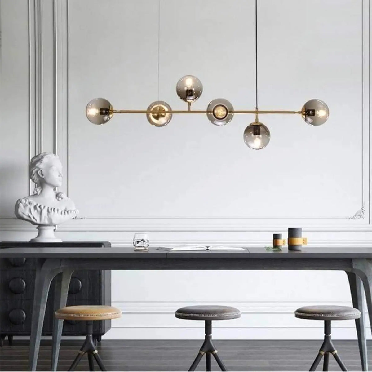 Suspension en Verre Noir ou Doré – Bedane