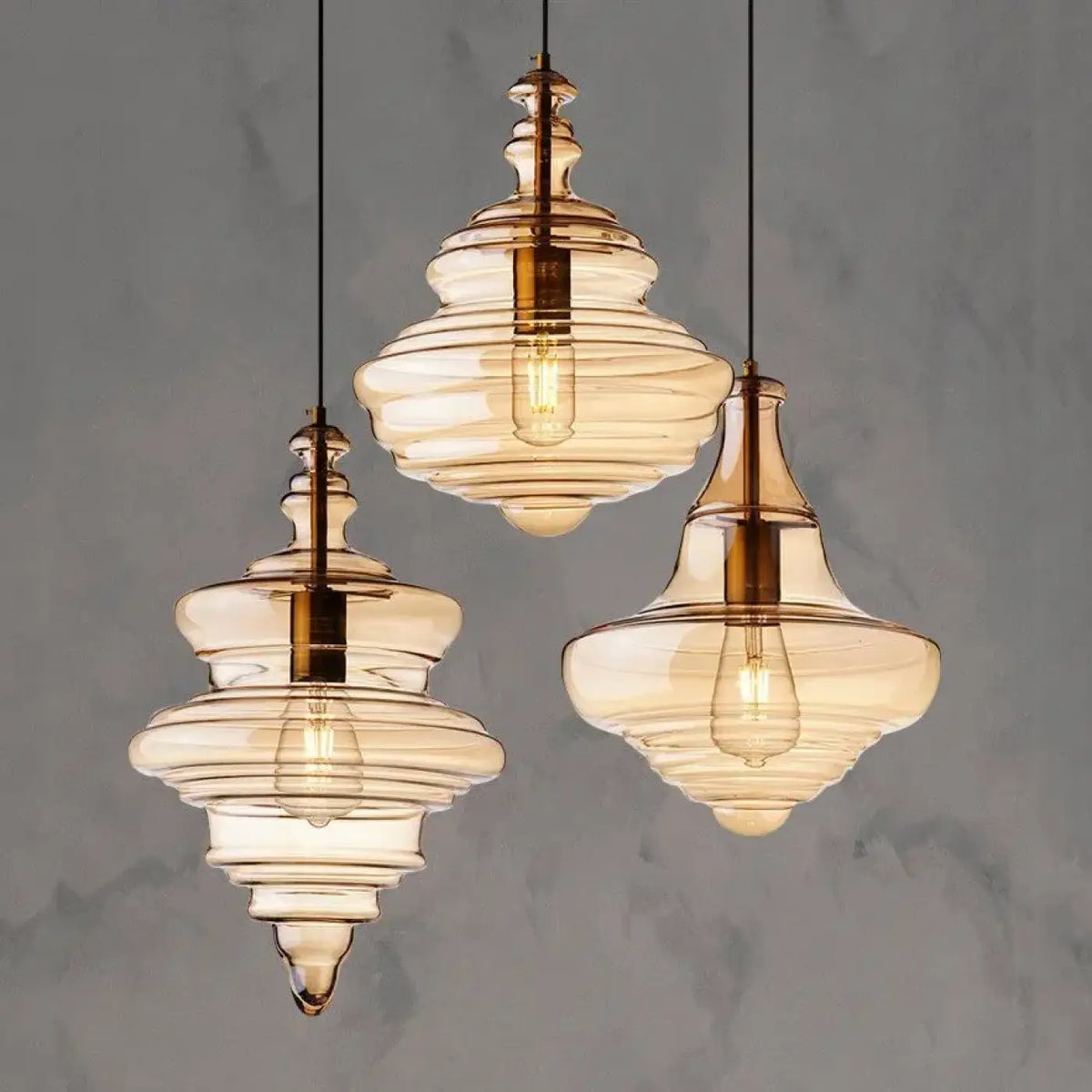 Suspension Rétro en Verre Nervuré – Nima