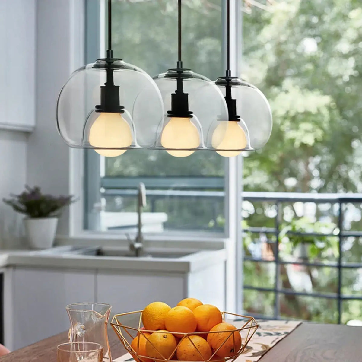 Suspension en Verre Soufflé pour Cuisine – Broris