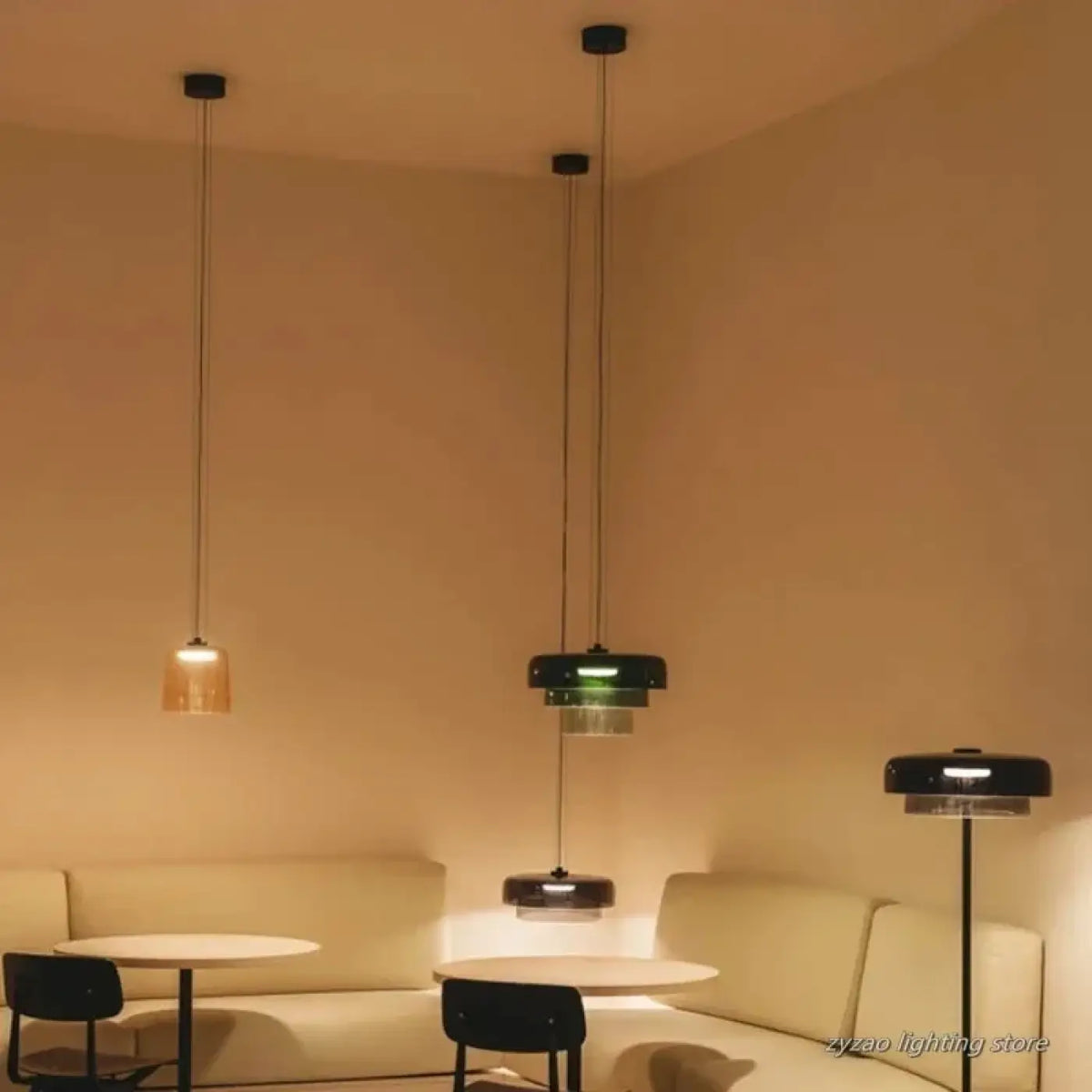 Suspension Rétro en Verre Teinté – Gréma