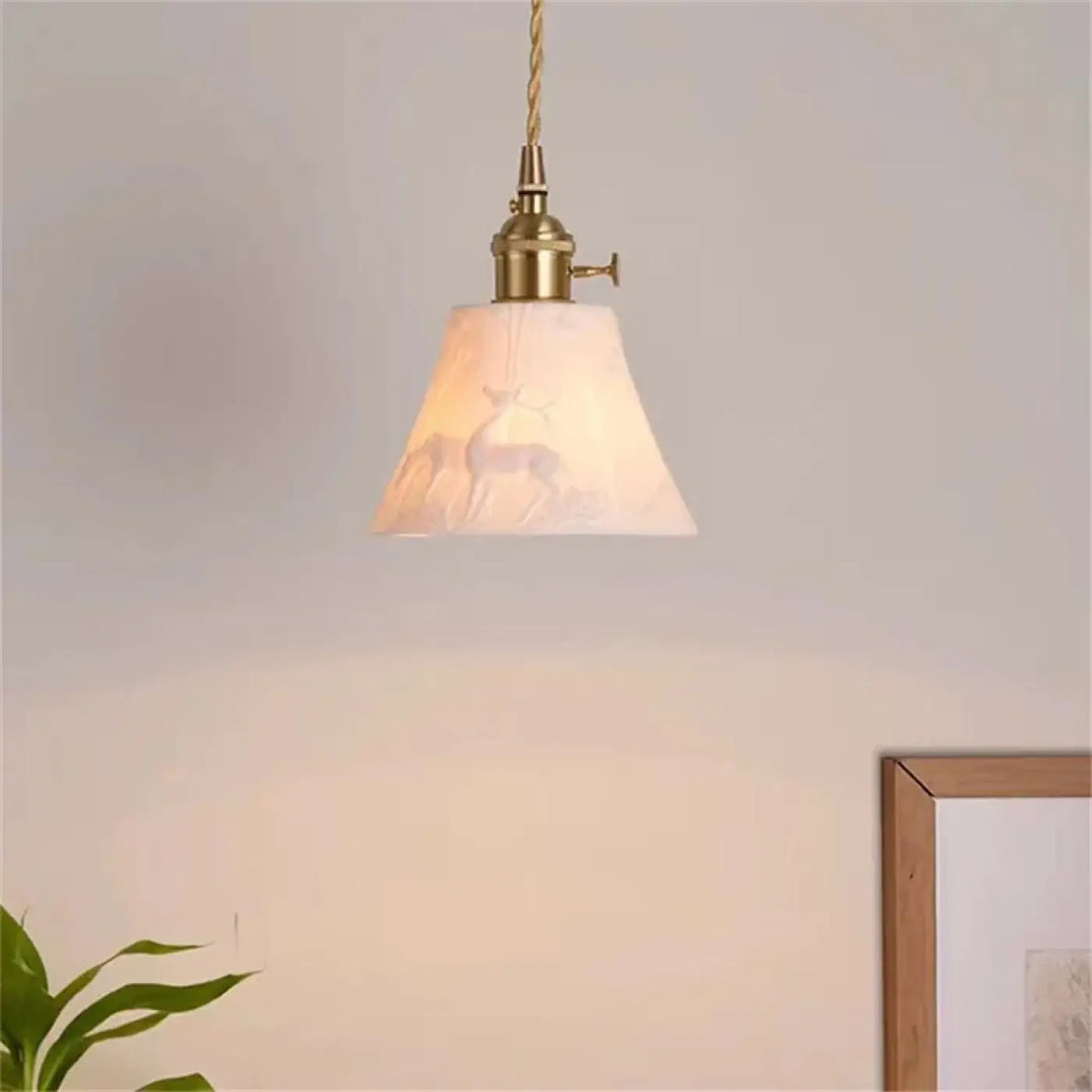 Suspension Vintage Abat-jour Motif Cerf – Graman