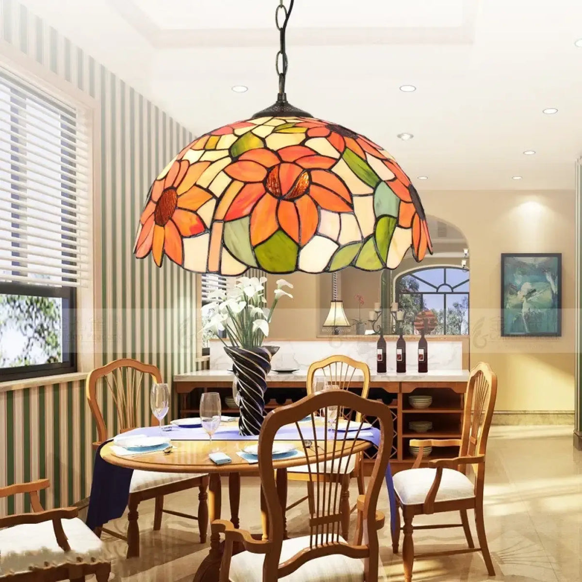 Suspension Tiffany en Verre Coloré – Dolon