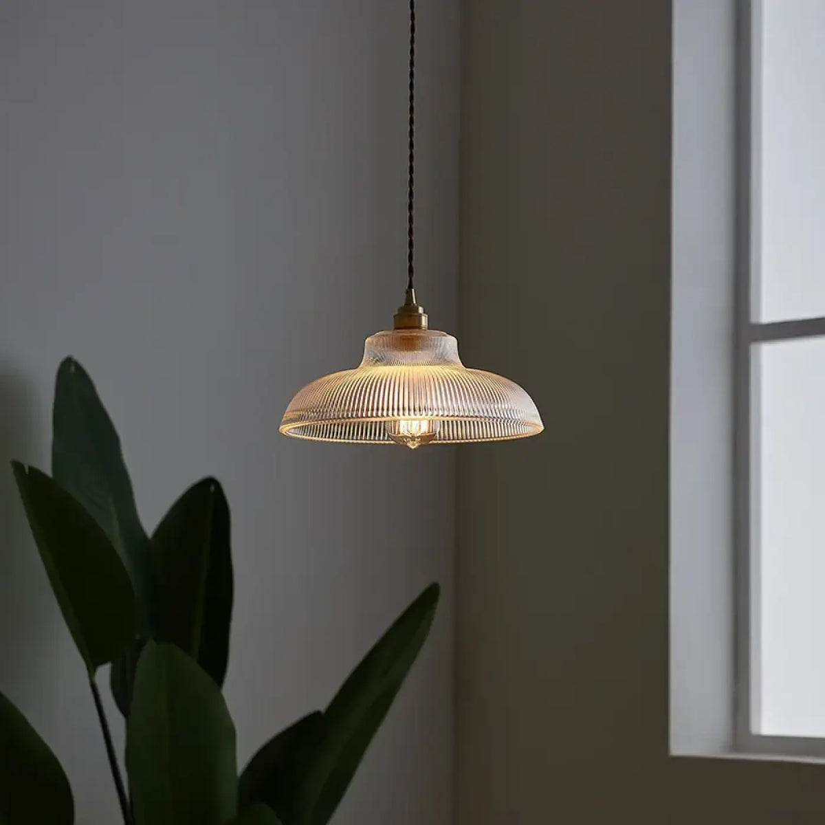 Suspension Vintage en Verre Cannelé – Sovel