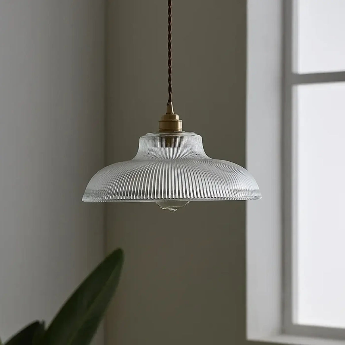 Suspension Vintage en Verre Cannelé – Sovel