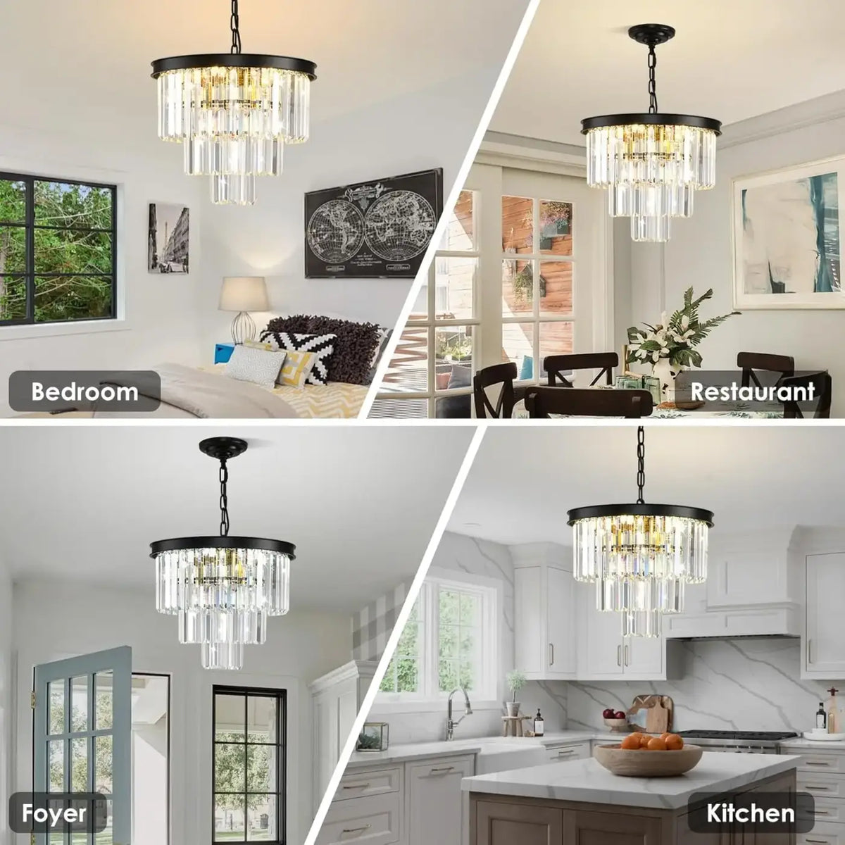 Lustre Cascade en Verre Cristal – Divane
