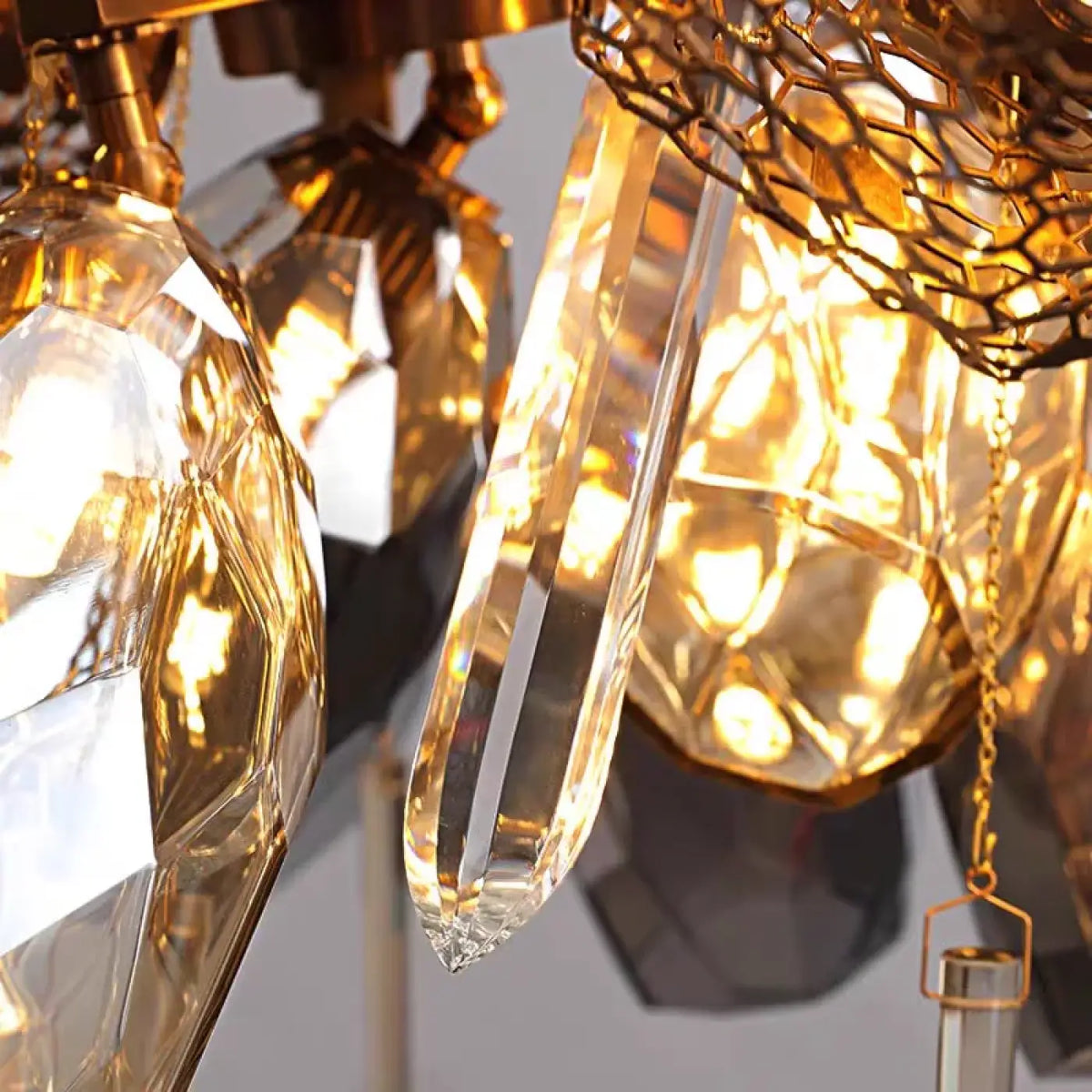 Suspension Florale en Verre Doré – Bimo