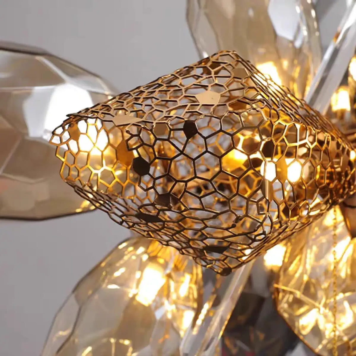 Suspension Florale en Verre Doré – Bimo