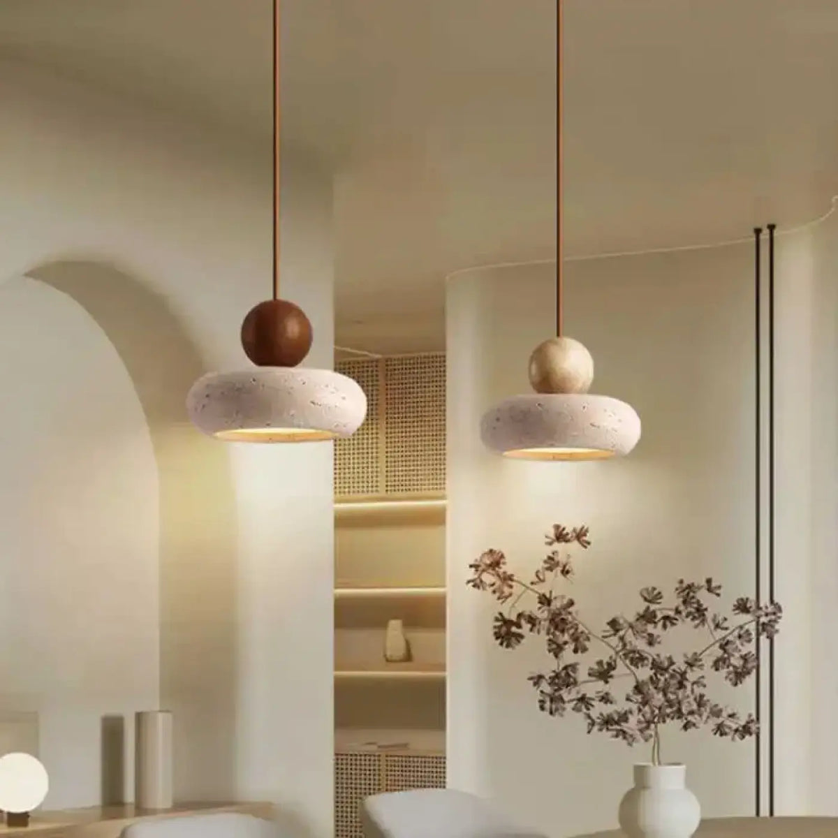 Suspension Anneau Béton et Bois – Kalan