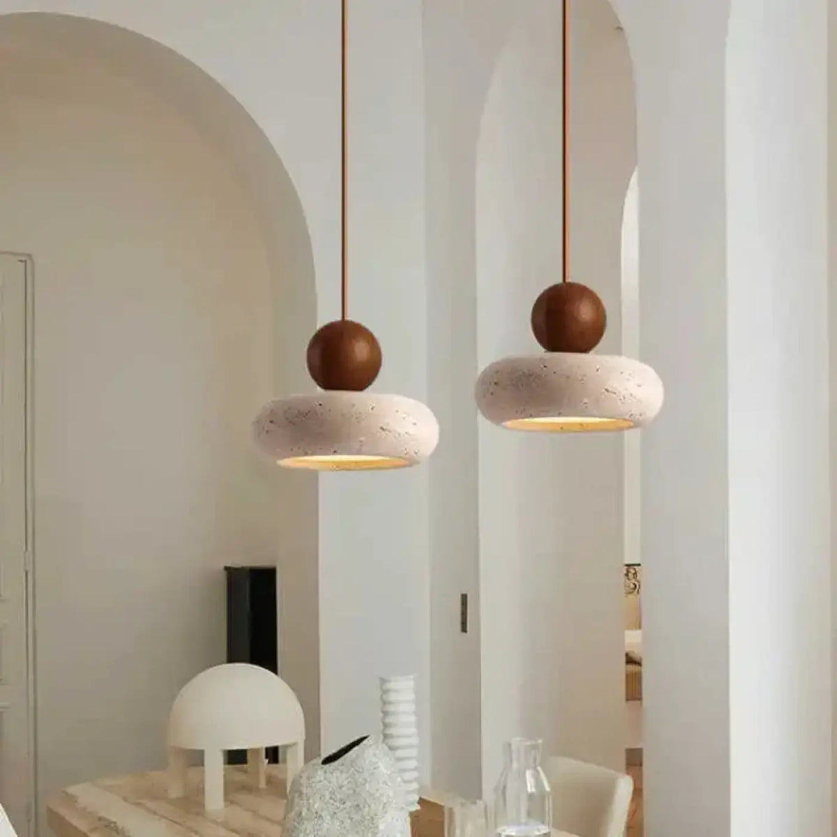 Suspension Anneau Béton et Bois – Kalan