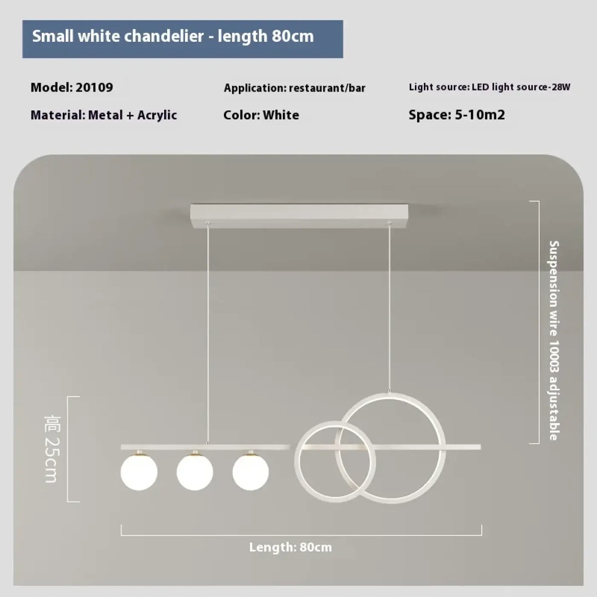 Suspension Linéaire Blanche à Anneaux LED – Jédane