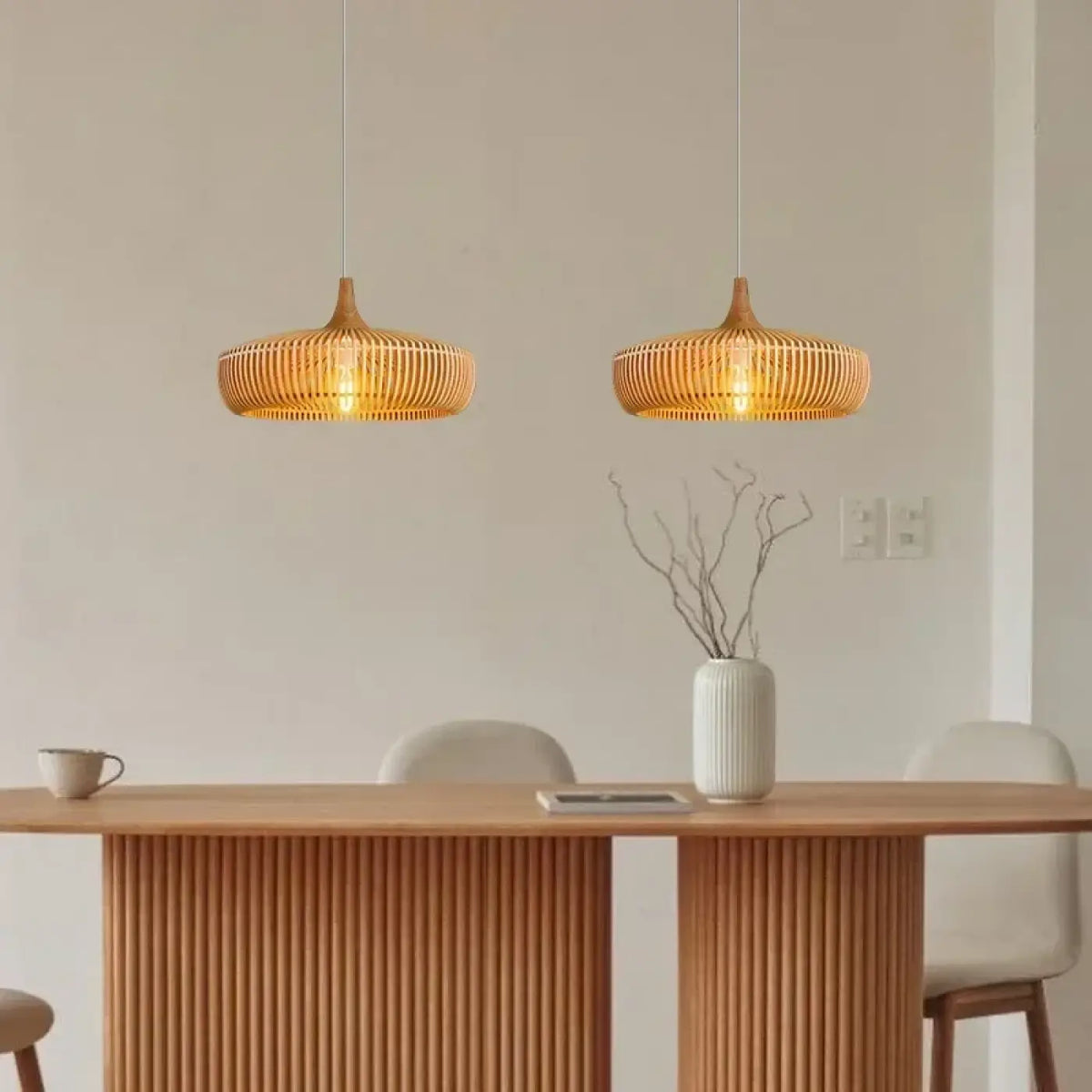 Suspension Moderne en Bois Naturel – Namelle
