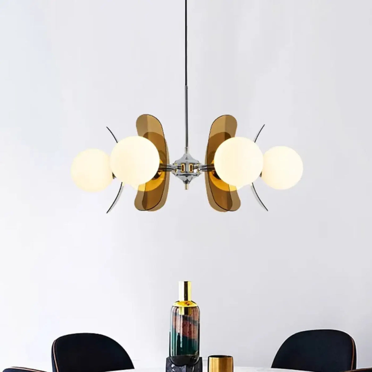 Suspension Globes en Verre et Chrome – Bino