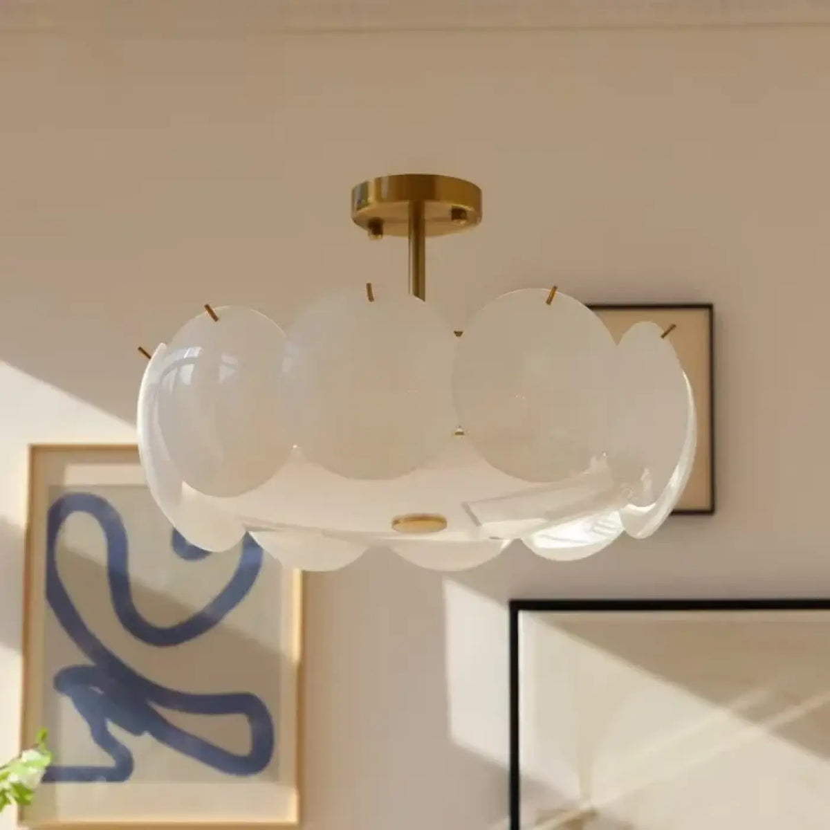 Suspension Disques en Verre Opalin – Vasane