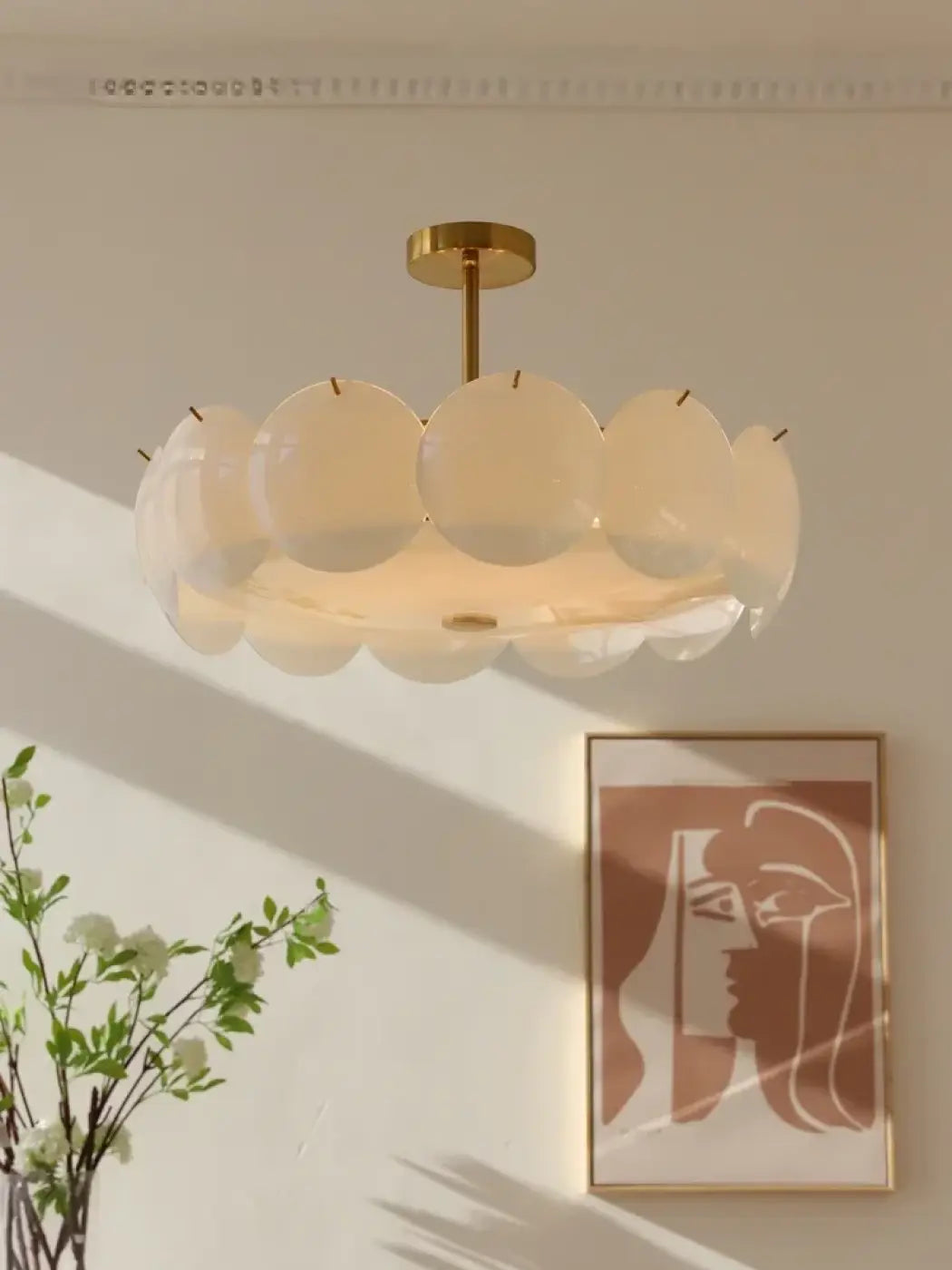 Suspension Disques en Verre Opalin – Vasane