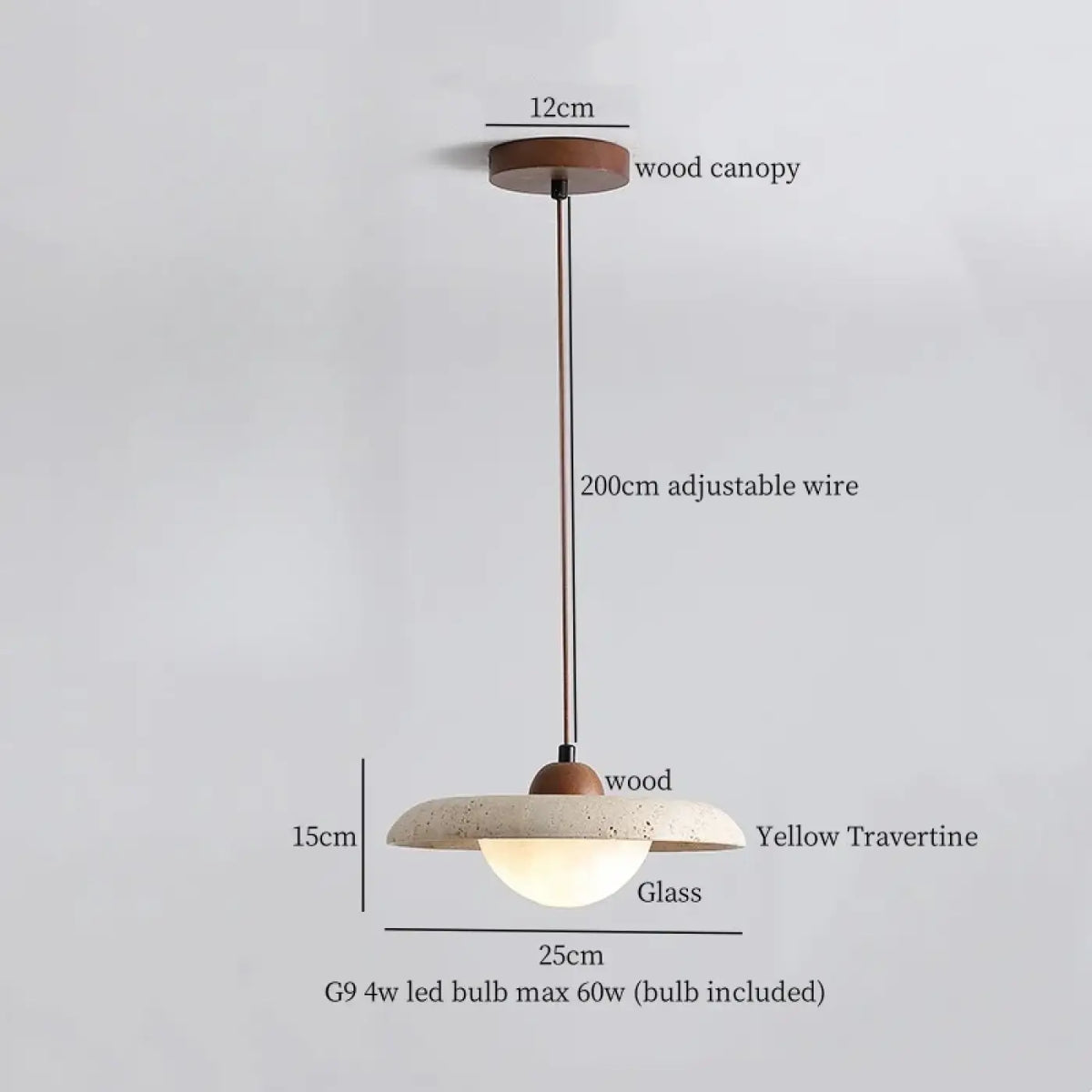 Suspension Pierre Jaune et Verre Opalin – Zesan