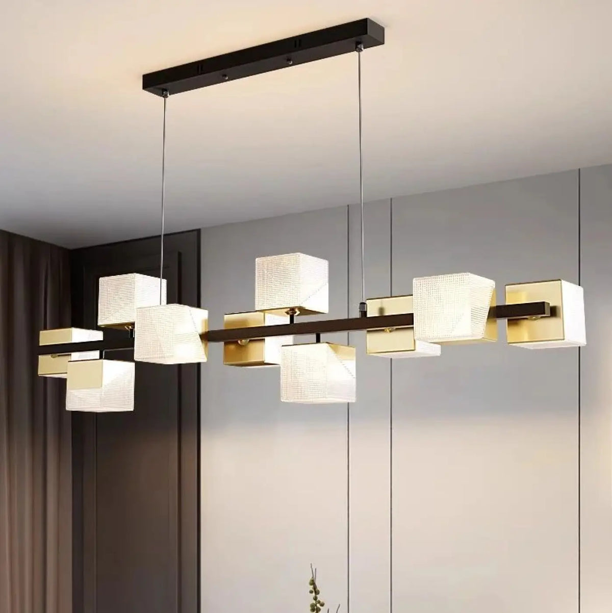 Suspension Rectangulaire à Abat-jour Géométriques – Zolo