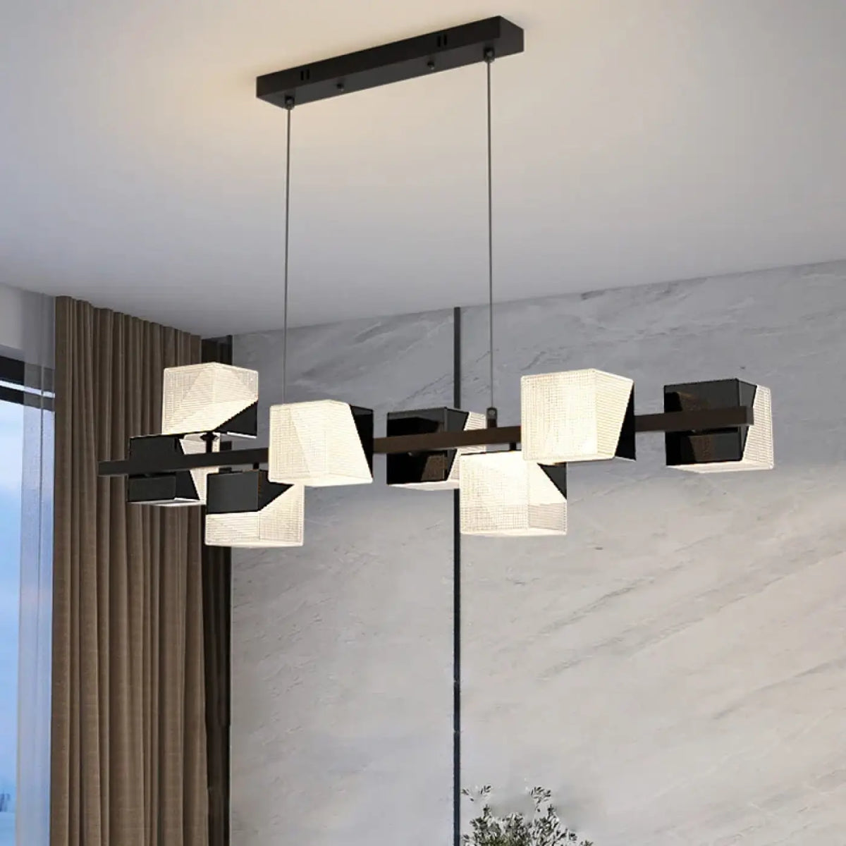 Suspension Rectangulaire à Abat-jour Géométriques – Zolo