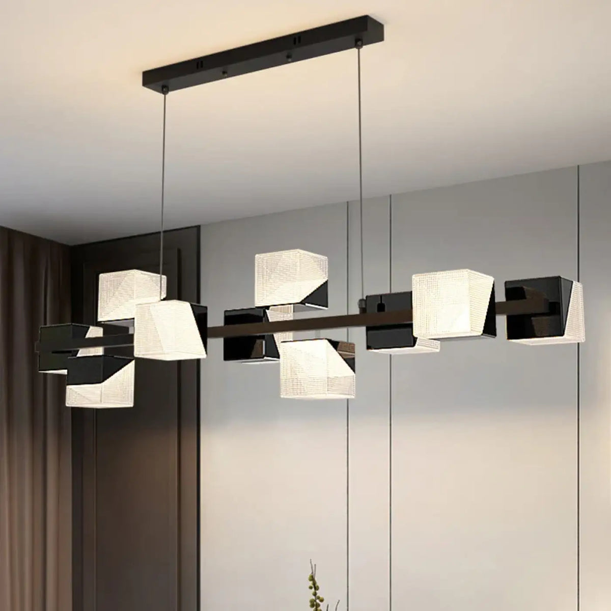 Suspension Rectangulaire à Abat-jour Géométriques – Zolo