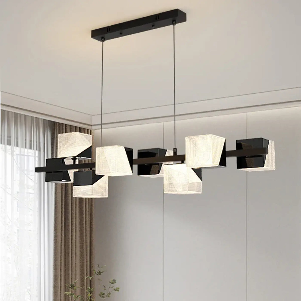 Suspension Rectangulaire à Abat-jour Géométriques – Zolo