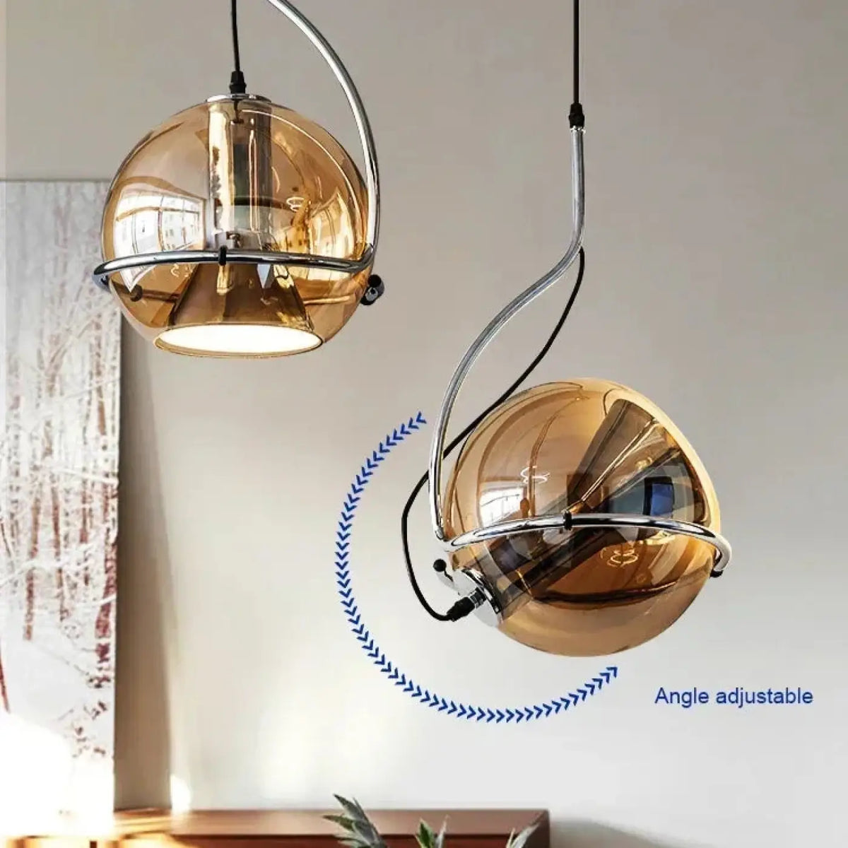 Suspension Sphère Dorée Effet Miroir – Rino