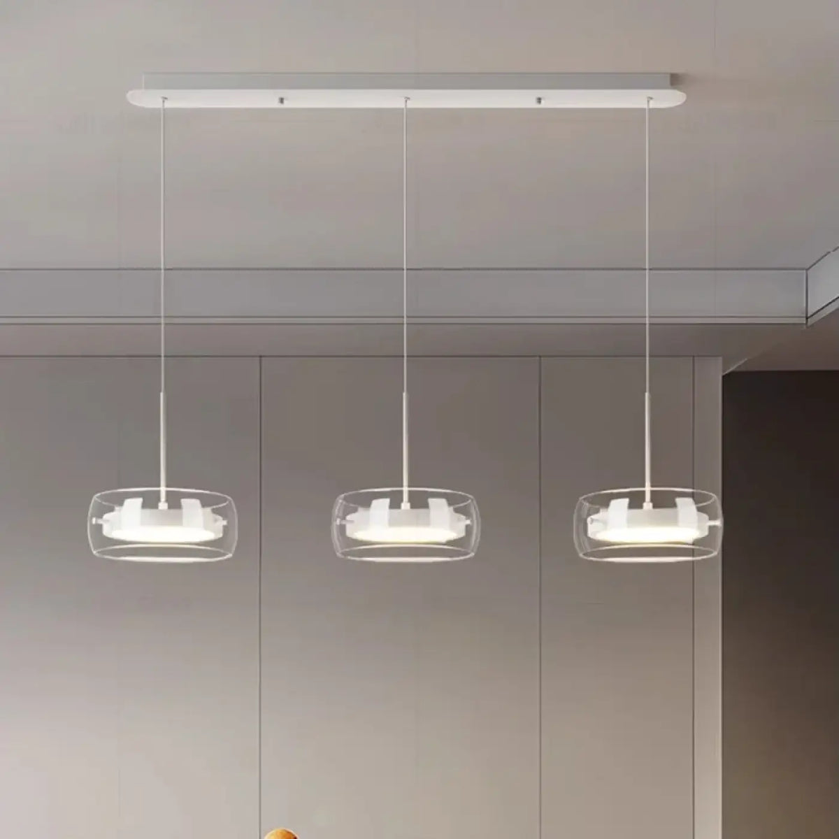 Suspension Trio en Verre Transparent LED – Tridane