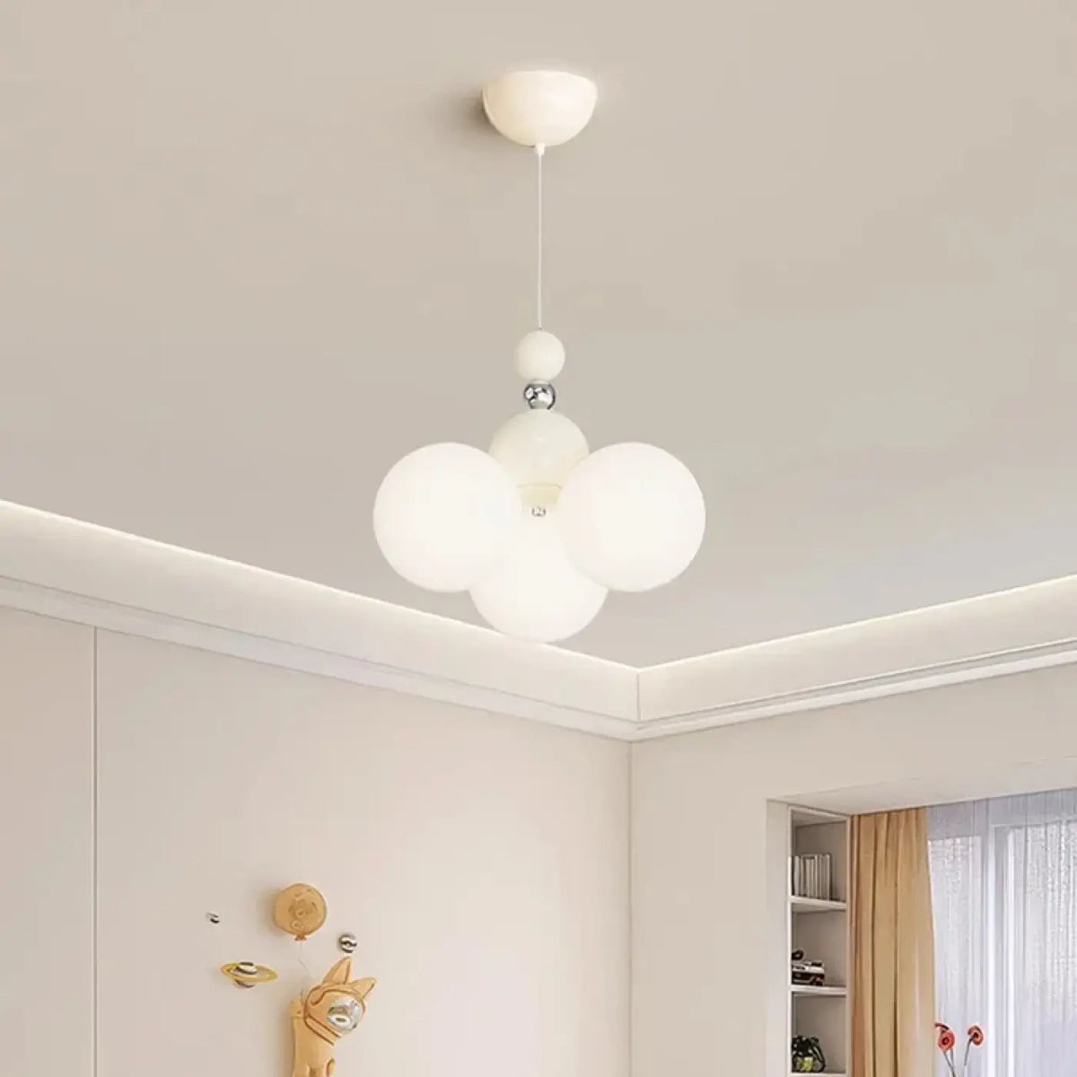 Suspension Trois Globes Blancs Ludique – Vomo