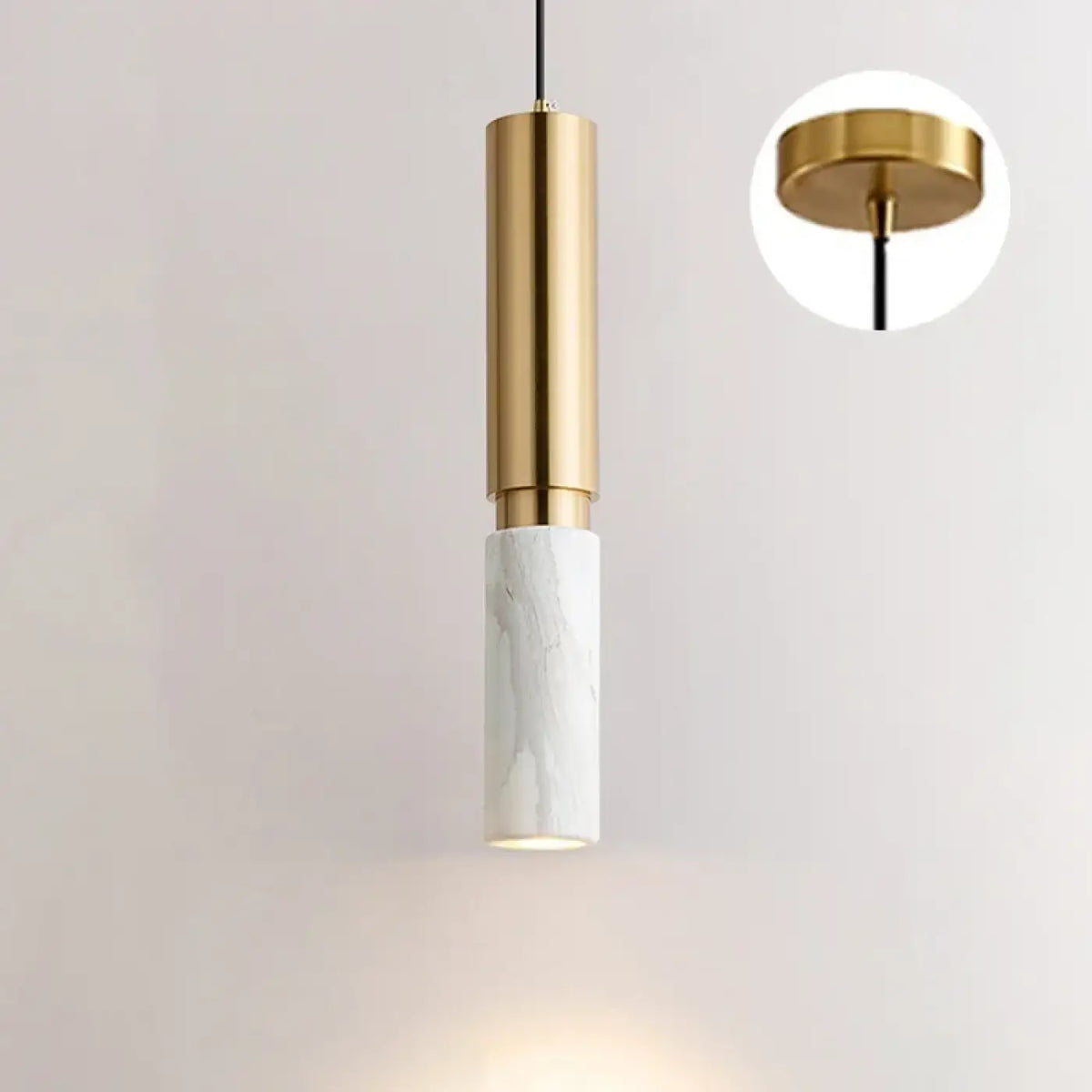 Suspension Moderne Tube Doré et Marbre – Korine