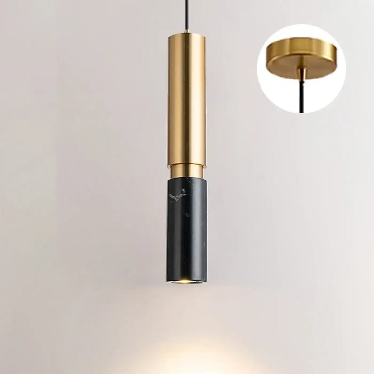 Suspension Moderne Tube Doré et Marbre – Korine