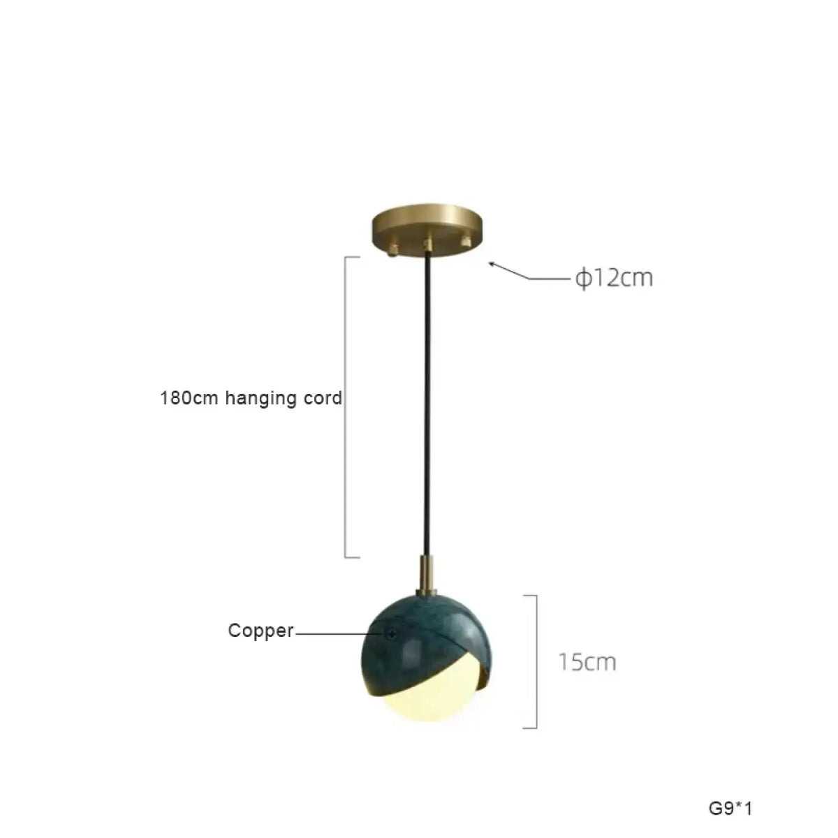 Suspension Multiple Vert et Doré – Feson
