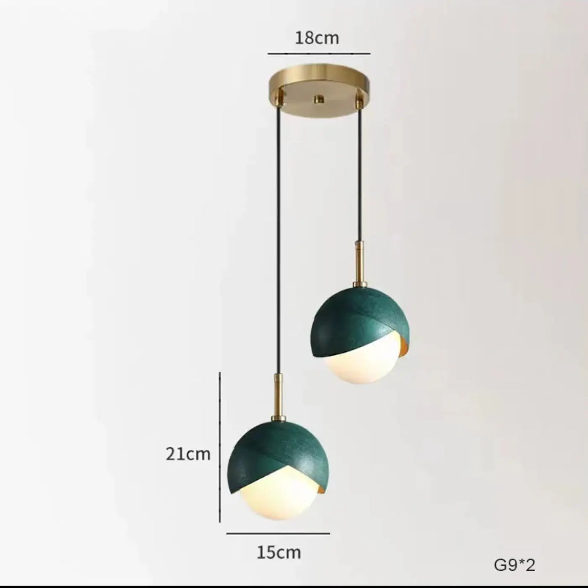 Suspension Multiple Vert et Doré – Feson