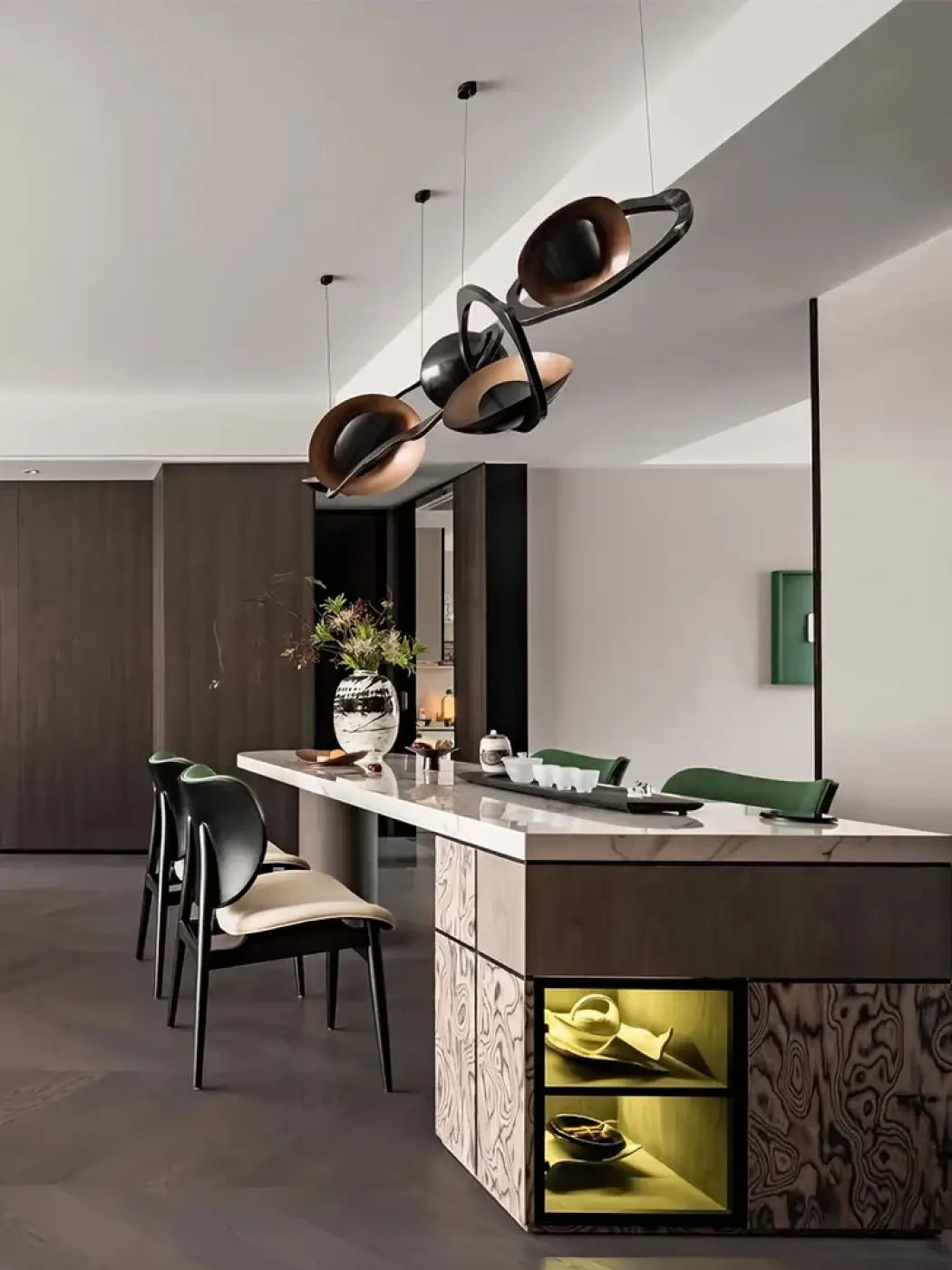 Suspension Noire Design Sculpturale – Sodane