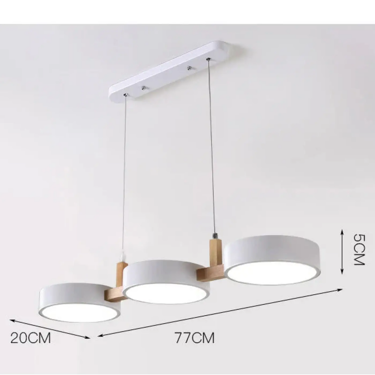 Suspension Nordique Triple Rond en Bois – Brevane