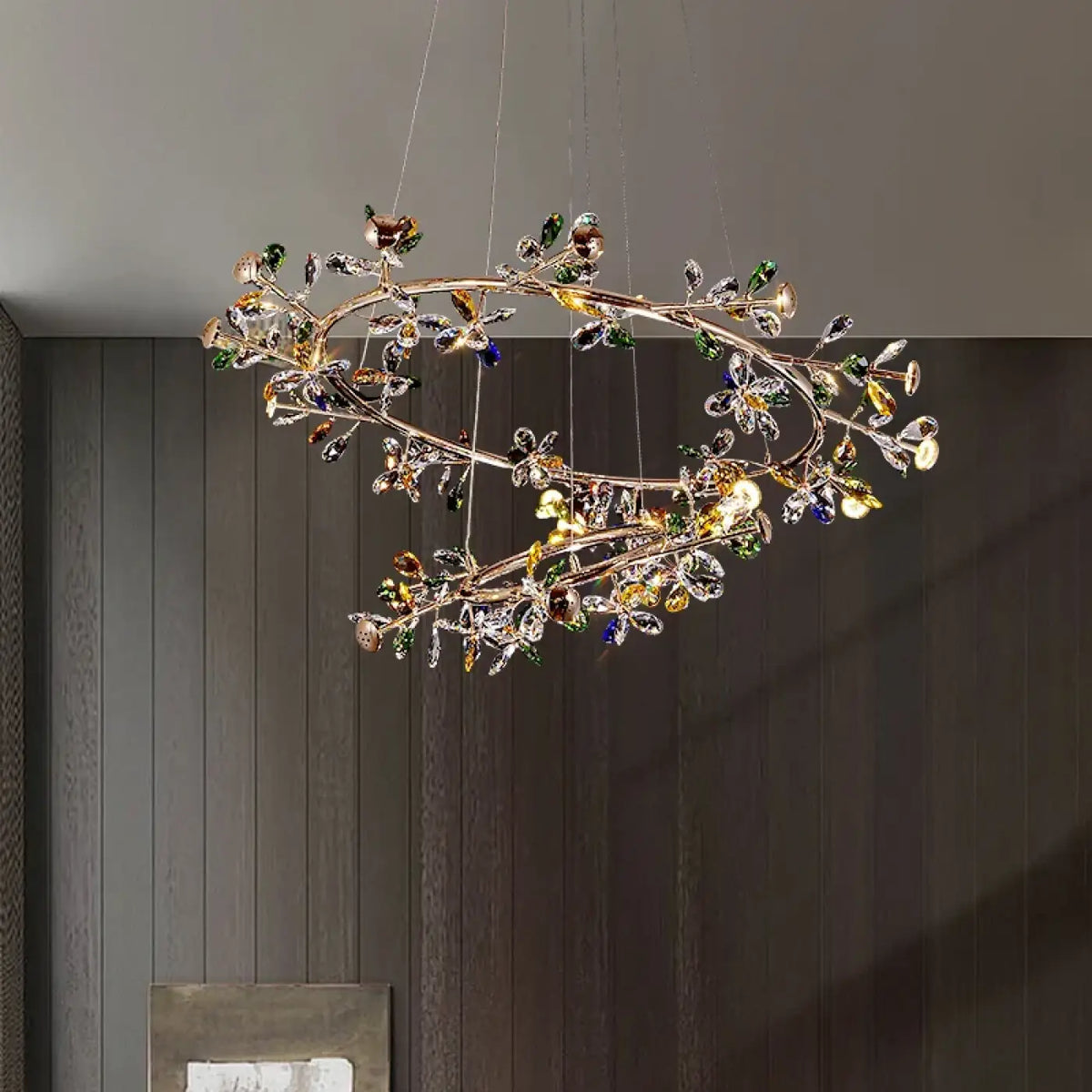 Suspension Ovale en Cristal Multicolore – Novette