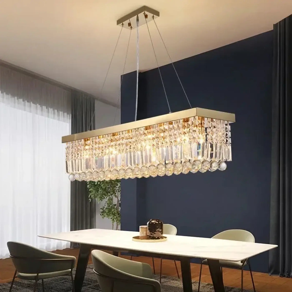 Suspension Rectangulaire en Cristal – Ramane