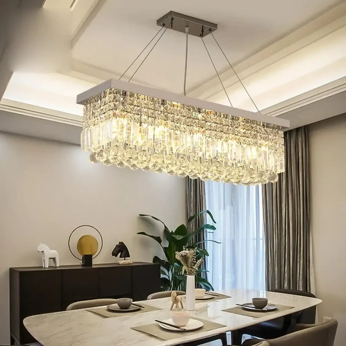 Suspension Rectangulaire en Cristal – Ramane