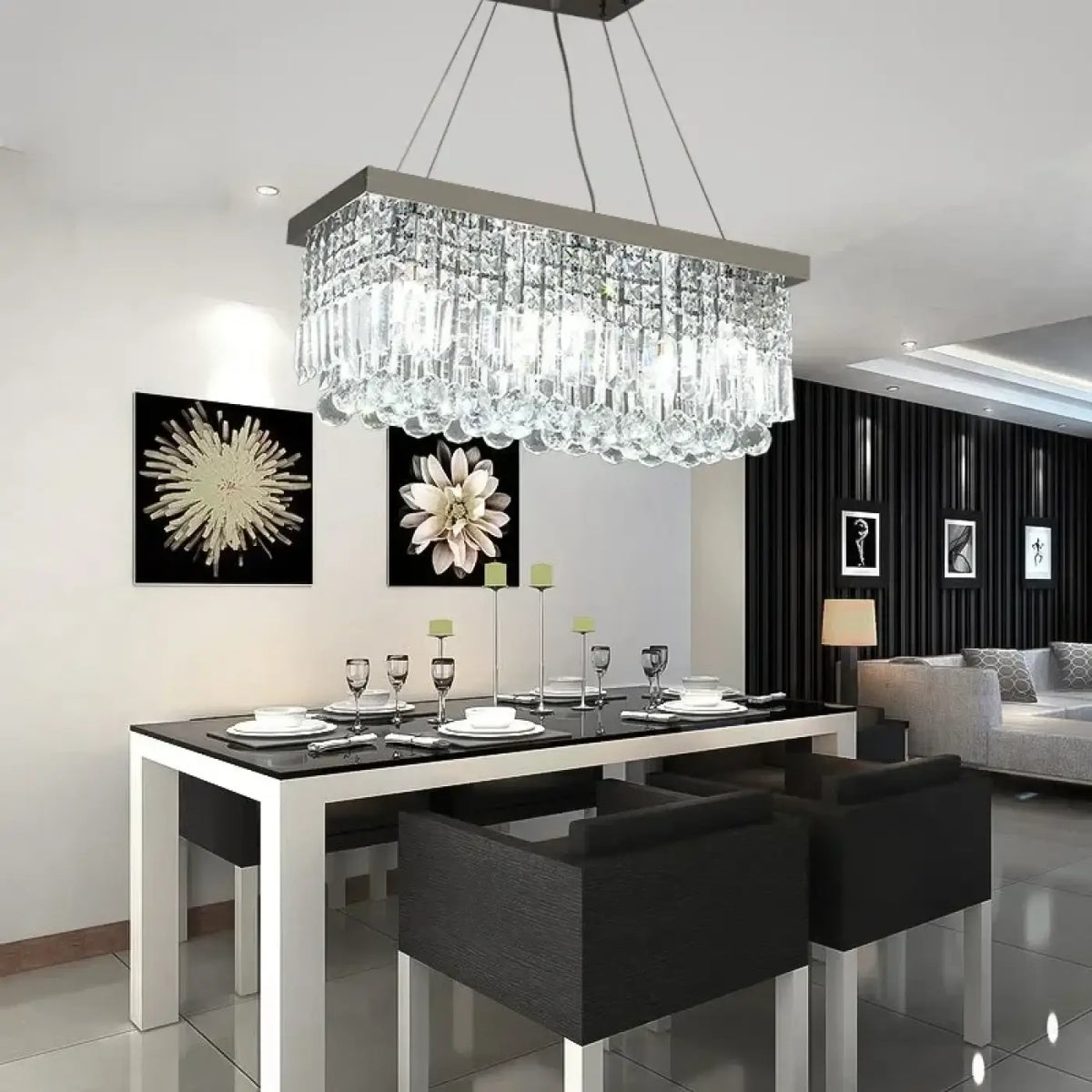 Suspension Rectangulaire en Cristal – Ramane