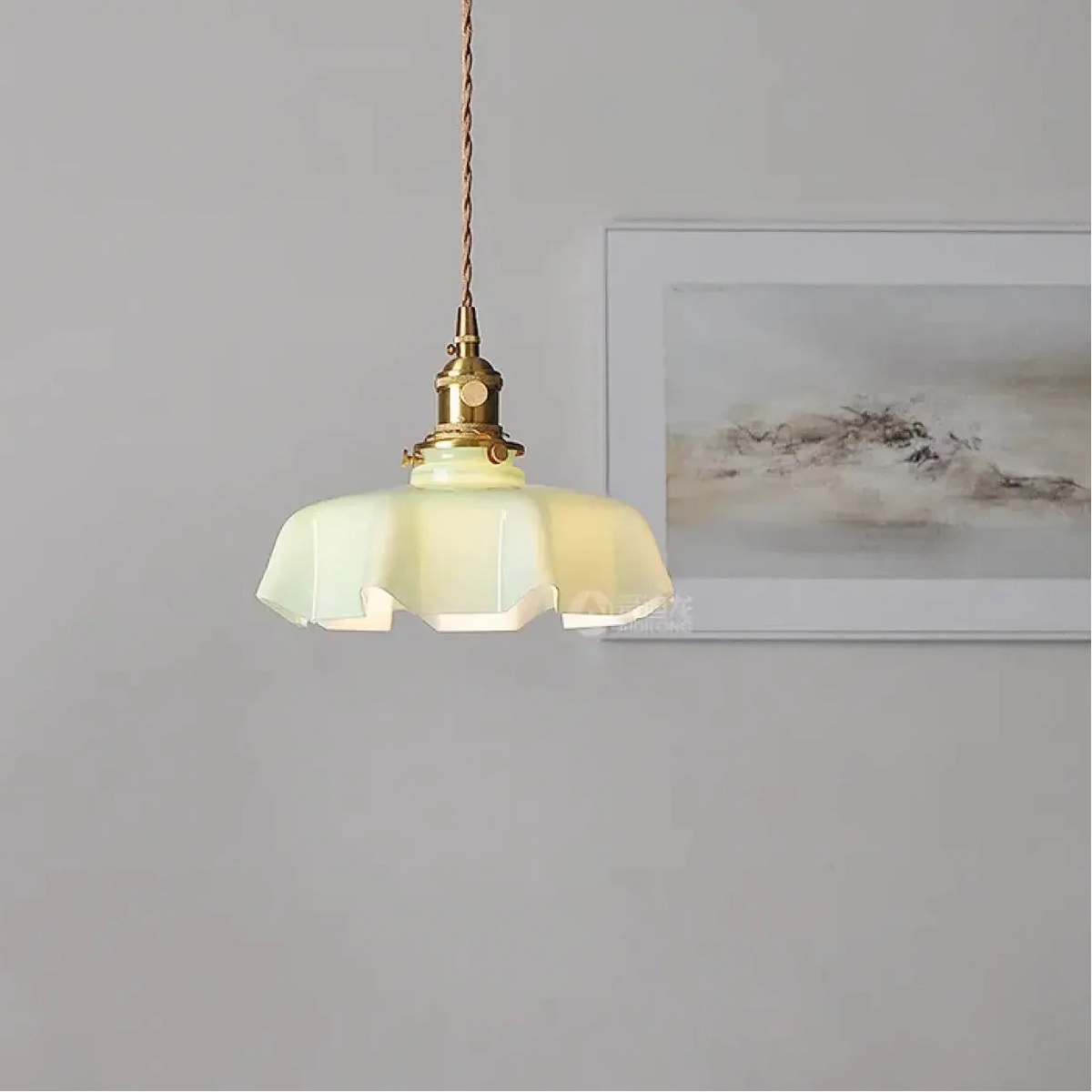 Suspension Rétro en Verre Ondulé et Laiton – Breline