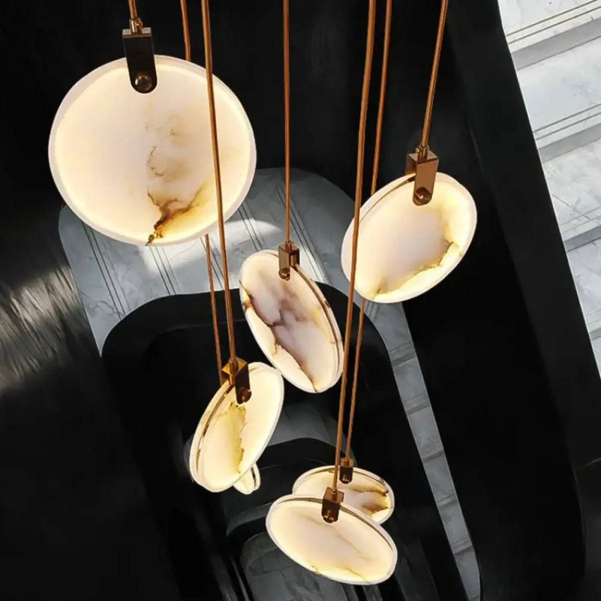 Suspension Ronde Effet Marbre – Zivan