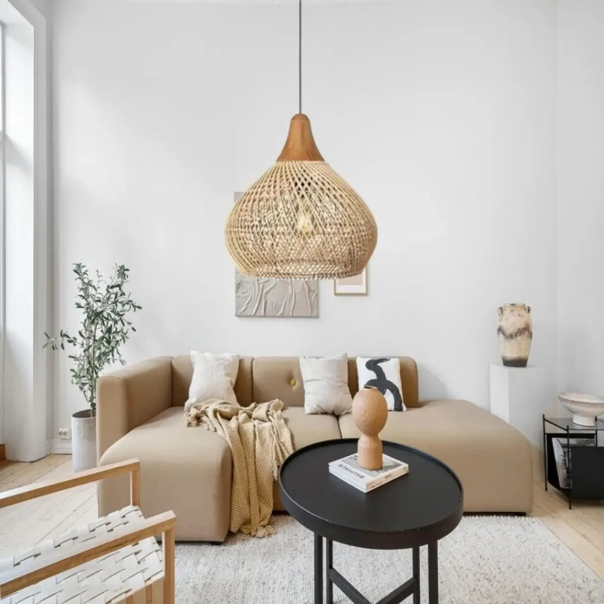 Suspension Goutte en Rotin Scandinave – Kémo