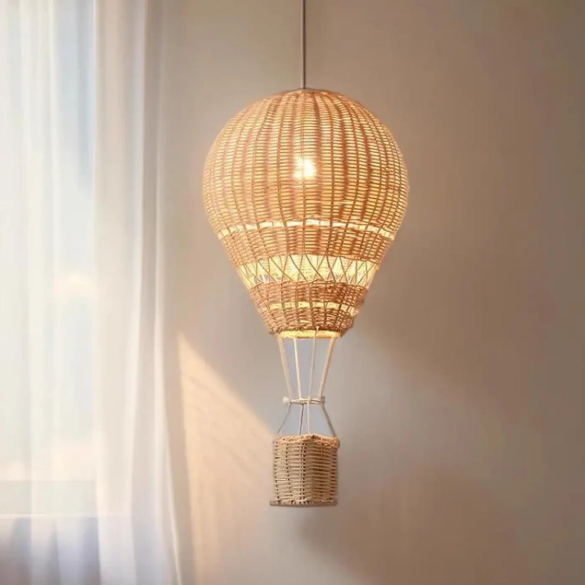 Suspension Montgolfière en Rotin – Videlle