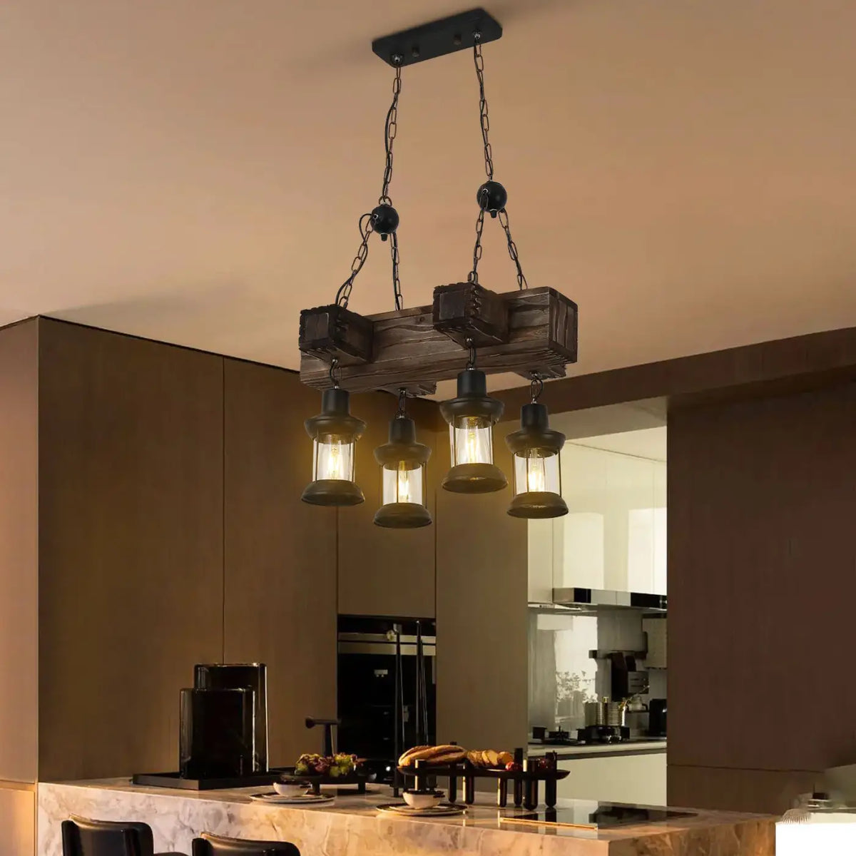 Suspension Lanterne Rustique en Bois – Larelle