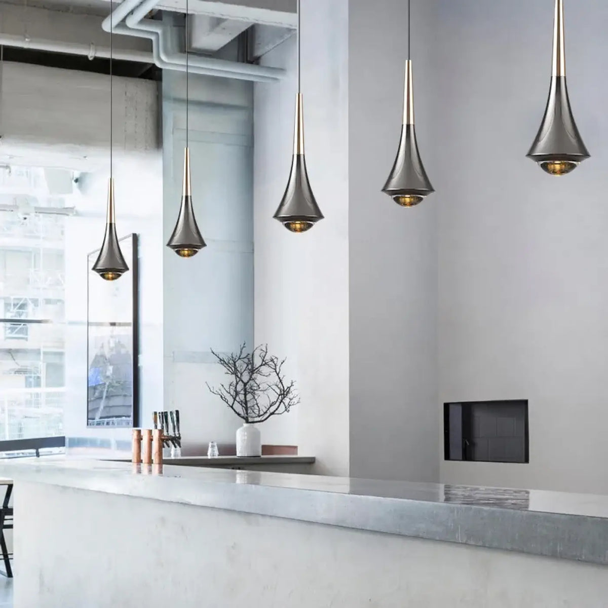 Suspension Trompette en Verre Noir – Josis