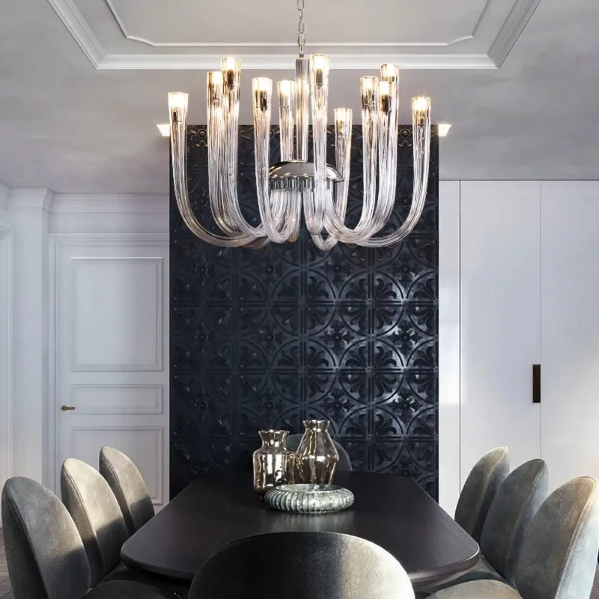 Suspension Verre Transparent et Métal – Vidan