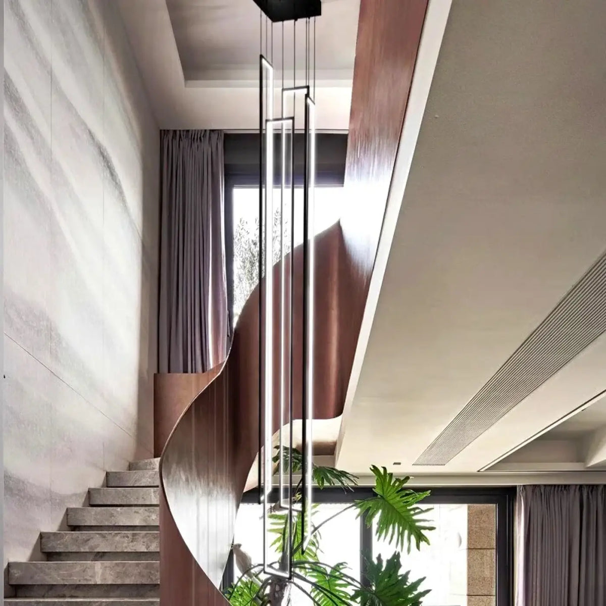 Suspension Verticale Noire Cadres LED – Derane