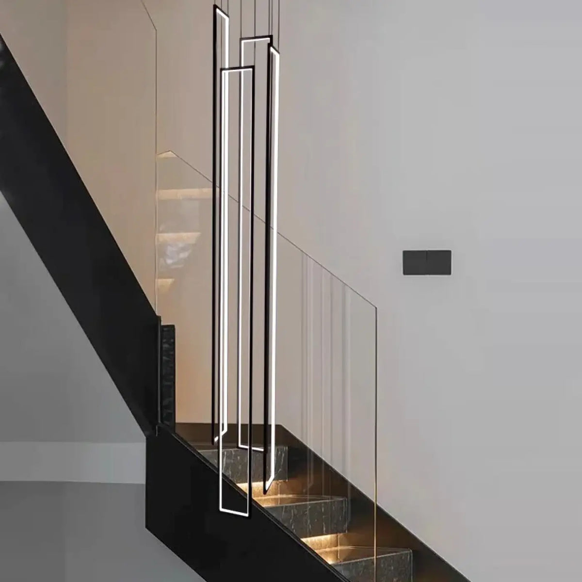 Suspension Verticale Noire Cadres LED – Derane